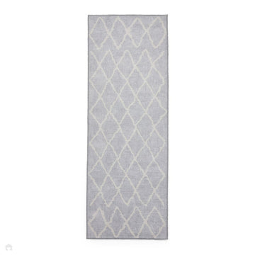 Washable Coral H1060 Modern Geometric Lightweight Printed Polyester Flatweave Light Grey Runner-Think Rugs-Rug Love - The Most Loved Rug Store